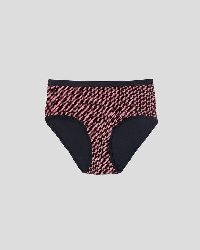 Dice Black and pink striped underwear on a light gray background
