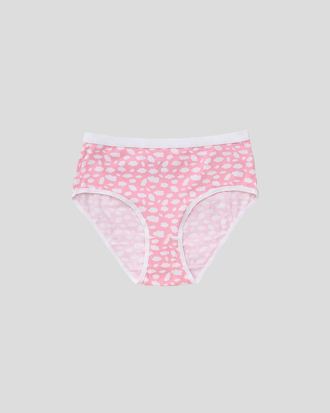 Dice Pink patterned underwear on a light gray background