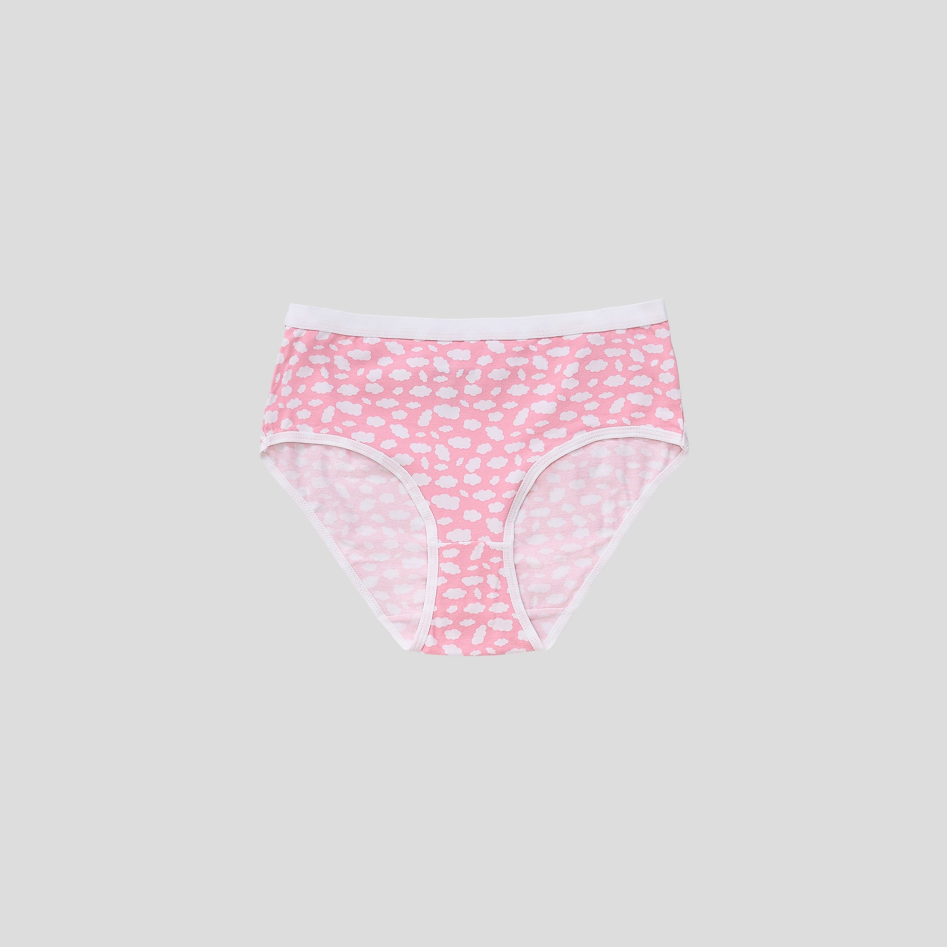 Dice Pink patterned underwear on a light gray background
