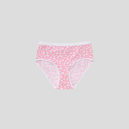 Dice Pink patterned underwear on a light gray background
