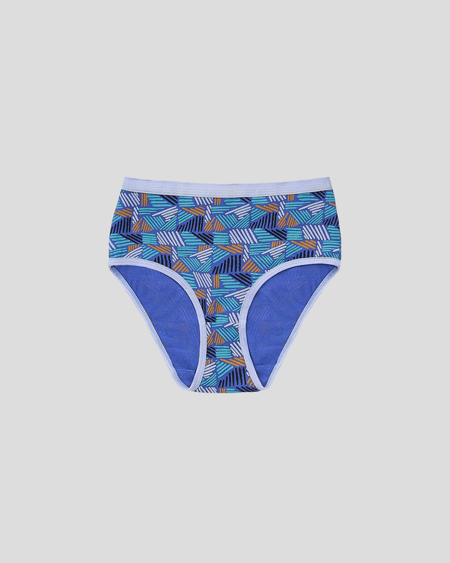Dice Patterned underwear with blue accents on a light gray background