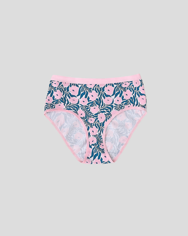 Dice Floral patterned underwear on a gray background