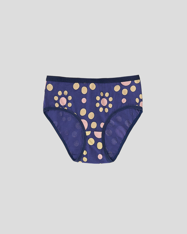 Dice Purple women's underwear with floral pattern on a gray background