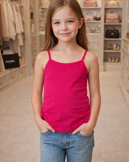 Girl's Plain Tank Top Pack Of 2

