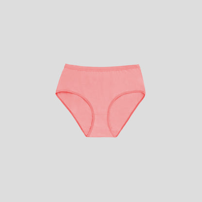 Dice Coral pink underwear on a light gray background