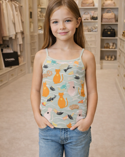 Girl's Printed Tank Top Pack Of 2