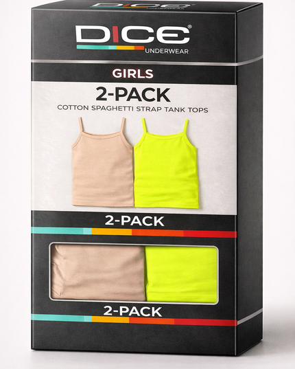 Girl's Plain Tank Top Pack Of 2
