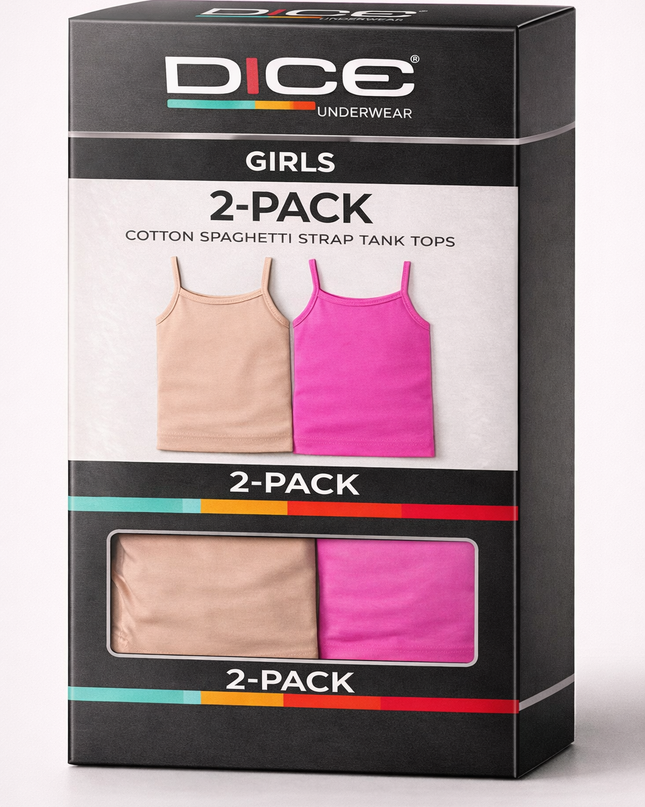 Girl's Plain Tank Top Pack Of 2
