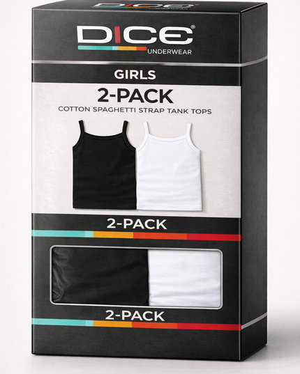 Girl's Plain Tank Top Pack Of 2
