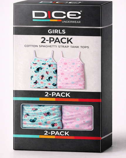 Girl's Printed Tank Top Pack Of 2