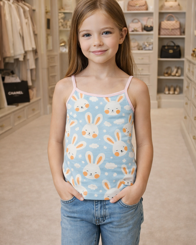 Girl's Printed Tank Top Pack Of 2