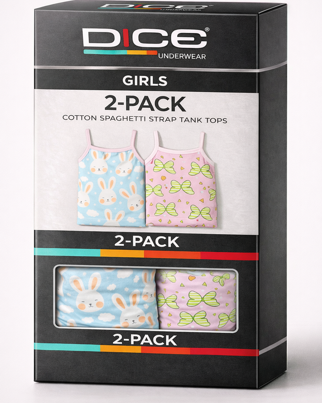 Girl's Printed Tank Top Pack Of 2