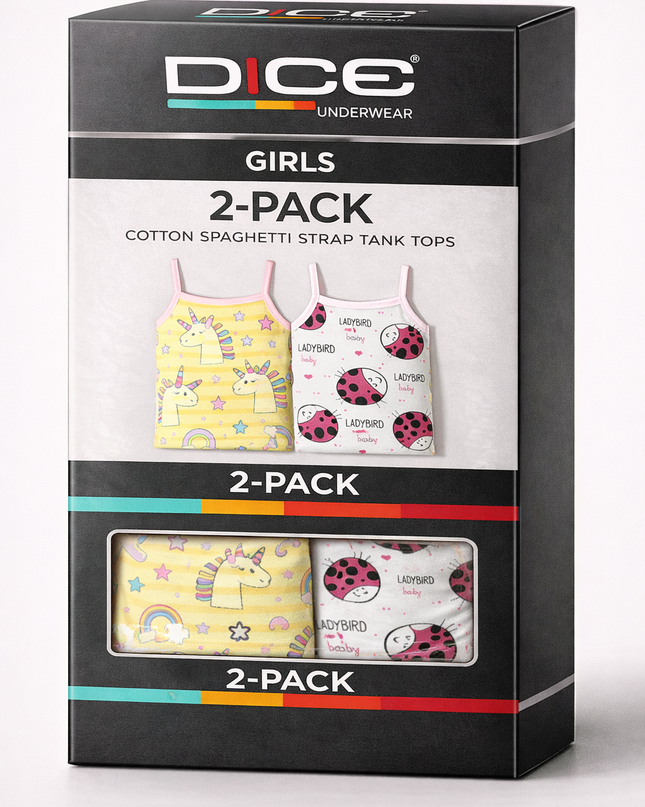 Girl's Printed Tank Top Pack Of 2