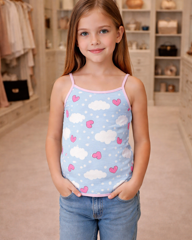 Girl's Printed Tank Top Pack Of 2