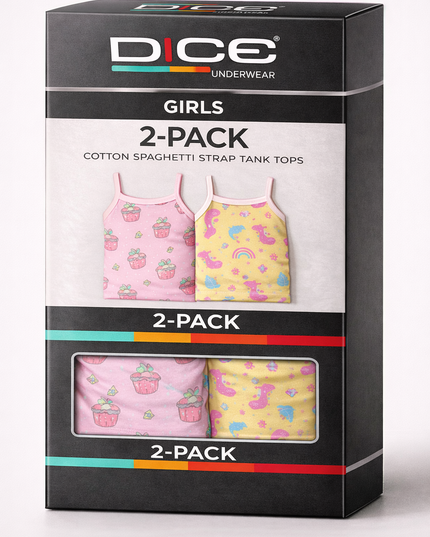 Girl's Printed Tank Top Pack Of 2