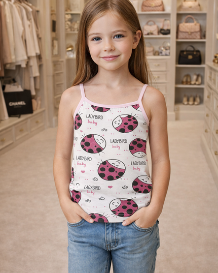Girl's Printed Tank Top Pack Of 2