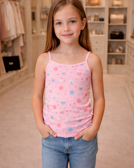 Girl's Printed Tank Top Pack Of 2