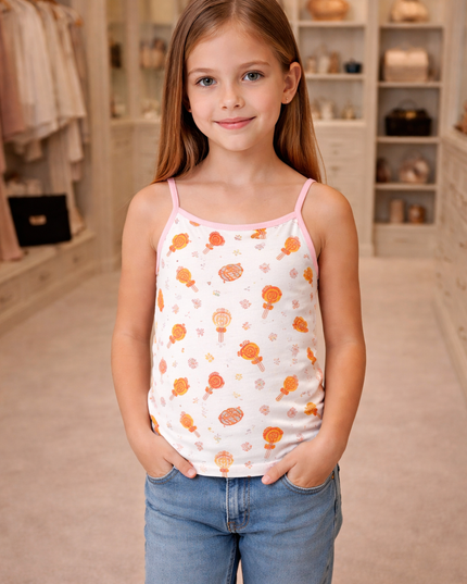 Girl's Printed Tank Top Pack Of 2