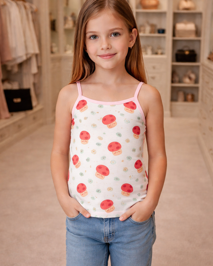 Girl's Printed Tank Top Pack Of 2