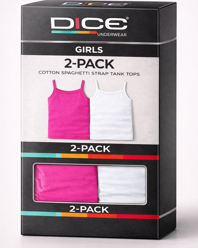 Girl's Plain Tank Top Pack Of 2
