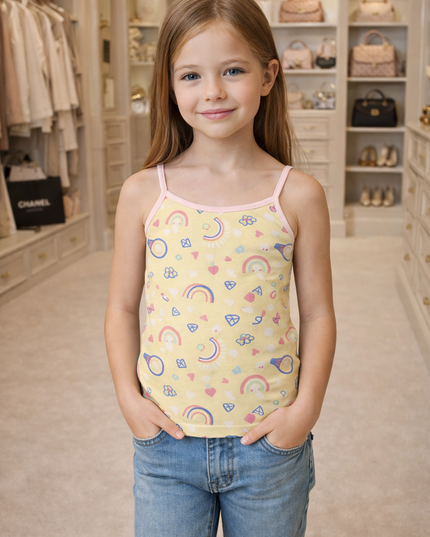 Girl's Printed Tank Top Pack Of 2