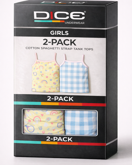 Girl's Printed Tank Top Pack Of 2