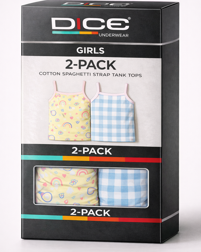 Girl's Printed Tank Top Pack Of 2