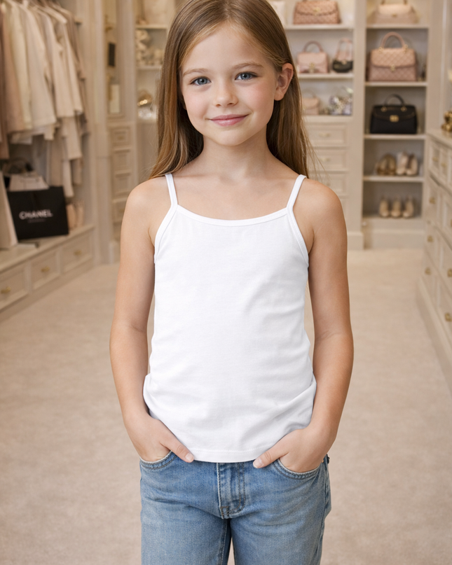 Girl's Plain Tank Top Pack Of 2
