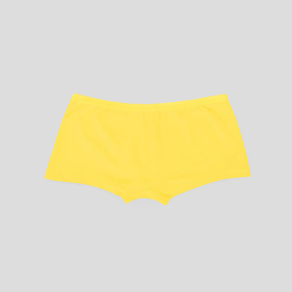 Yellow high-waisted Dice women underwear on a light gray background